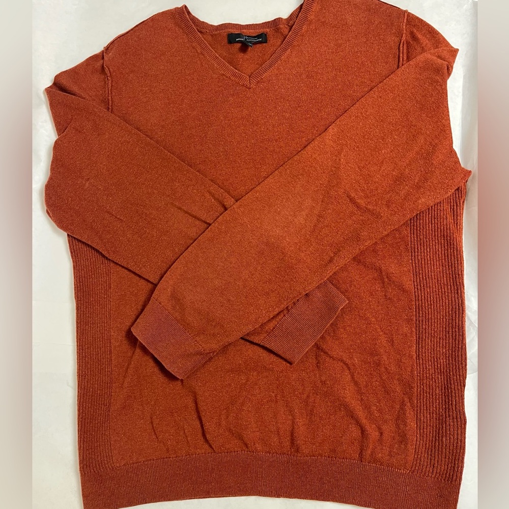 Marc Anthony Men's Cashmere Blend Sweater in Rust